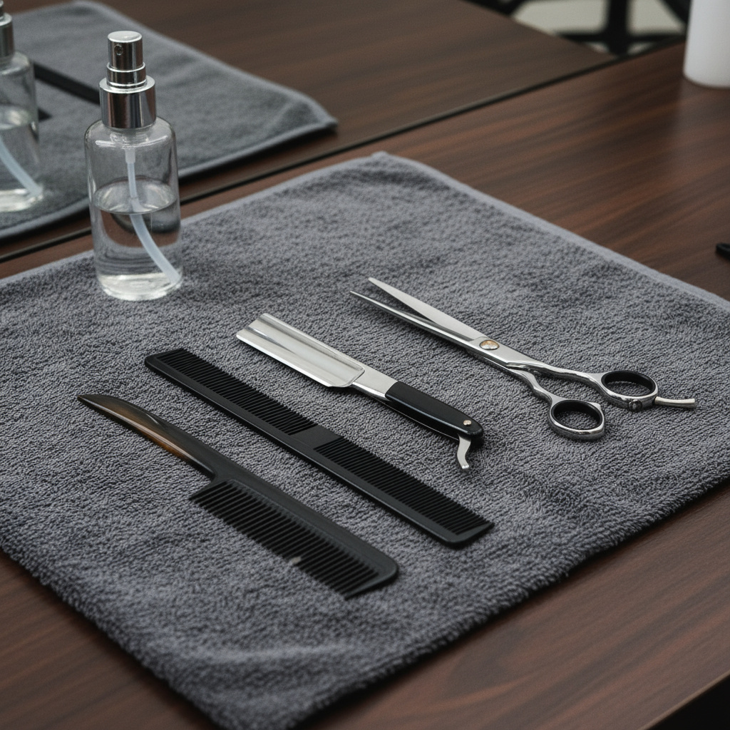 Sterilisierte Werkzeuge im Beluto Barber Atelier