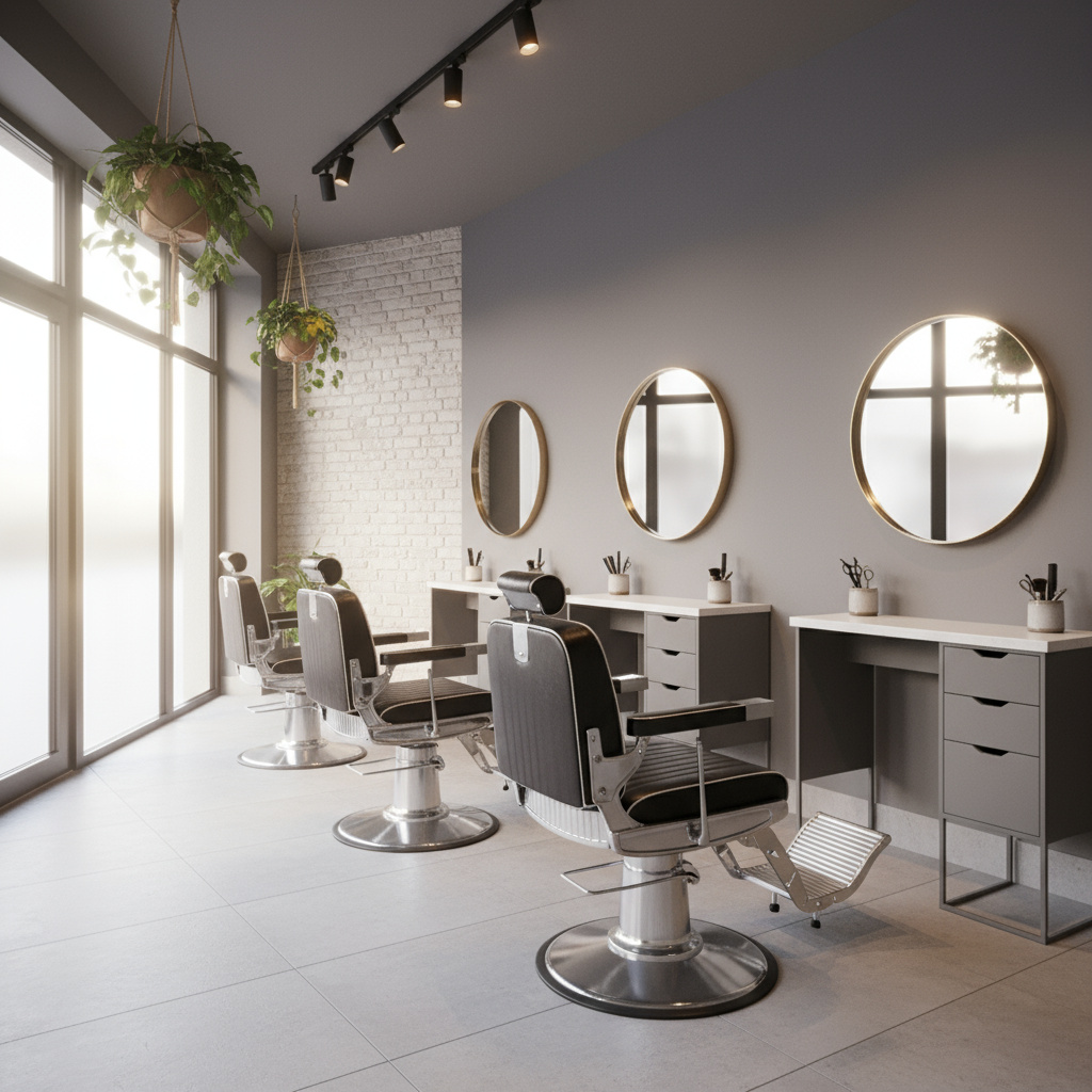 Modernes Interieur des Beluto Barber Atelier Zürich